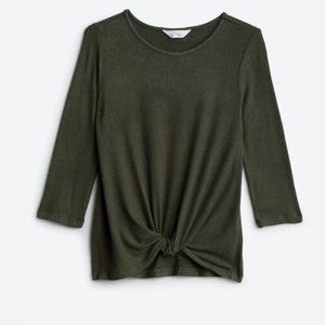 Front Twist Brushed Knit Top